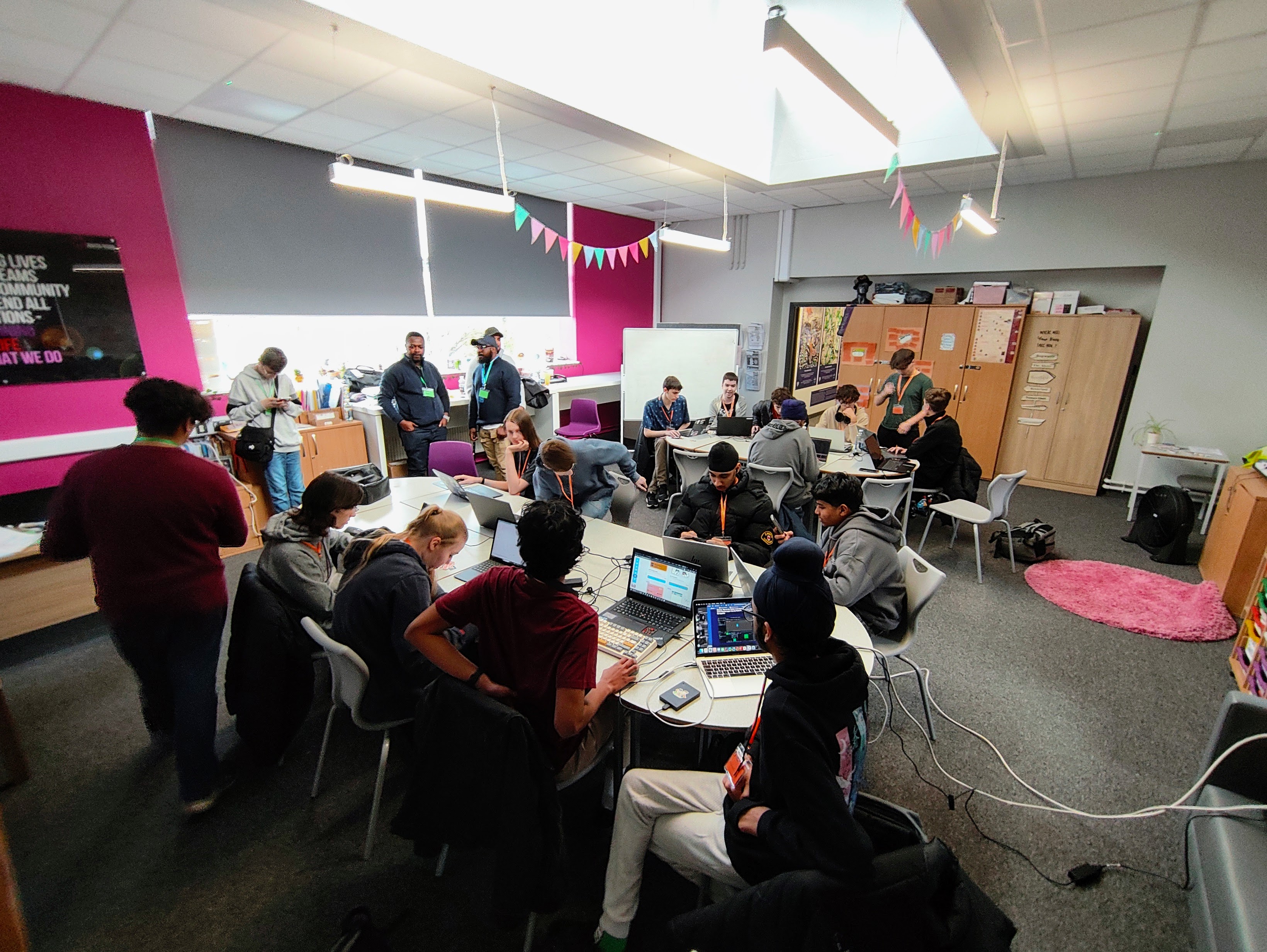 Young people working together at a Refract workshop